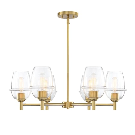 Designers Fountain Summer Jazz 6-Light Brushed Gold Transitional Shaded Chandelier for Dining Rooms D310M-6CH-BG